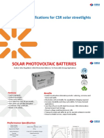 Product Specifications For CSR Solar Streetlights