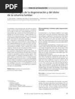 Fisiopatologia de La Degeneracion y Del Dolor Lumbar