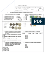 Evaluación de Matemática