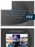 Diferencia Entre Salud Pública, Salud Comunitaria y Salud Familiar