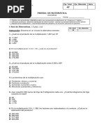 Prueba 5° Multiplicaciones