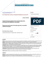 Impacto Farmacoeconómico de La Revisión Diaria de La Prescripción de Antibióticos Controlados