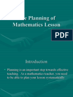 3 The Planning of Mathematics Lesson