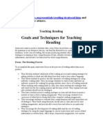 Goals and Techniques of Reading Skills Thesis Preparation