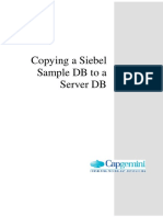 Copying A Siebel Sample DB To A Server DB