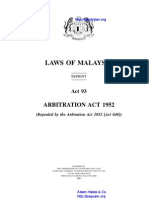 Act 93 Arbitration Act 1952