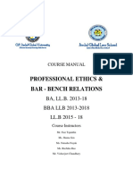 Professional Ethics & Bar - Bench Relations: BA, LL.B. 2013-18 BBA LLB 2013-2018 LL.B 2015 - 18