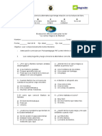 Evaluación Diferenciada La Cama Mágica de Bartolo 4tos Básicos 2018