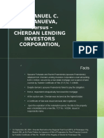 Emmanuel C. Villanueva, - Versus - Cherdan Lending Investors Corporation