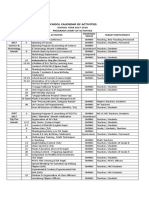 School Calendar of Activities 2017-2018