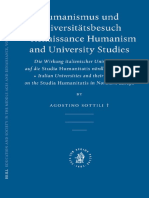 Agostino Sottili-Humanismus Und Universitatsbesuch - Renaissance Humanism and University Studies (Education and Society in The