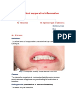 1) Localized Suppurative Inflammation: A) Abscess B) Special Type of Abscess