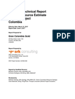 NI 43-101 Technical Report - Mineral Resource Estimate - Segovia Project - Colombia