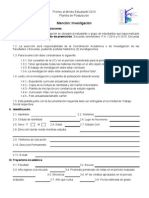 Planilla de Postulación Mérito Estudiantil 2010-Mención Investigación