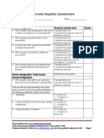 Community Integration Questionnaire Testing Form