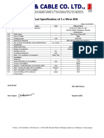 Technical Specification of 1 X 95rm BYA: Technical Particulars Unit Offered Data