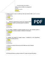 Cuestionario de Química