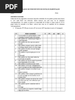 Cuestionario de Percepción de Estilos Parentales