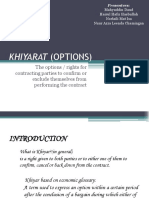 Khiyarat Options Law 737 Islamic Law of Transaction