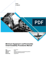 Minimum Equipment List/Permissible Unserviceability Procedures Manual