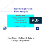 Manufacturing System Flow Analysis: Ron@sie - Arizona.edu