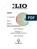 CLIO Software Release 11 Version Quality Control User's Manual