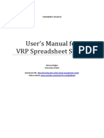 Users Manual For VRP Spreadsheet Solver v3