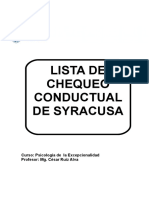 Lista de Chekeo Conductual Syrocousa