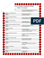 Portfolio Table of Contents