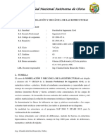 Silabo de Modelacion y Mecánica de Las Estructuras - 2018-I