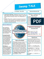 Swamp Talk, Okefenokee Toastmasters Club May 2018  