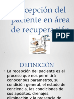 Recepcion Del Paciente Postoperatiro