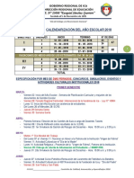 Calendarización 2018 IE