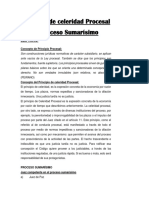 Principio de Celeridad Procesal y Proceso Sumarísimo