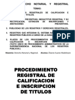 Procedimiento Registral de Calificacion