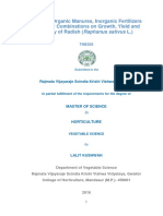 Effect of Organic Manures, Inorganic Fertilizers and Their Combinations On Growth, Yield and Quality of Radish (Raphanus Sativus L.)