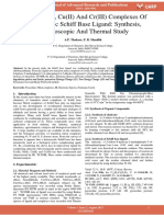 Coii Niii Cuii and Criii Complexes of Heterocyclic Schiff Base Ligand Synthesis Spectroscopic and Thermal Study