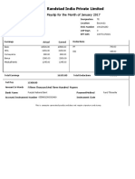 Randstad India Private Limited: Payslip For The Month of January 2017