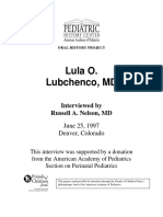 Lula O. Lubchenco, MD: Interviewed by Russell A. Nelson, MD