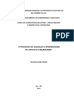 O Processo de Aquisição e Aprendizagemde Línguas e o Bilinguismo