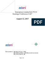 ADANI Enterprises Limited Q1 FY18 Earnings Conference Call