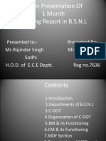 Power Presentation of 1 Month Training Report in B.S.N.L