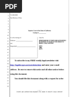 Sample Points and Authorities in Support of Request To Reduce Child Support in California