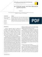 Spray Drying Technique of Fruit Juice Powder: Some Factors Influencing The Properties of Product