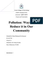 Pollution: Ways To Reduce It in Our Community: Shinas College of Technology