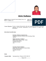 Airin Sultana CV