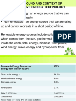 Background and Context of Alternative Energy Technology