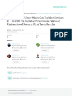 Testing of The Ultra-Micro Gas Turbine Devices (1 - 10 KW) For Portable Power Generation at University of Roma 1: First Tests Results