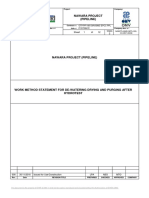 Work Method Statement For De-Watering Drying and Purging After Hydrotest