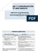 5º Básico Objetivos e Indicadores